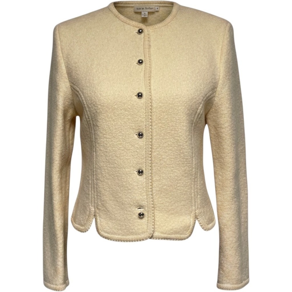 Vintage70s/80s  Caroll Reed Ski Shop Cream Wool Button Up Sweater Women's 8